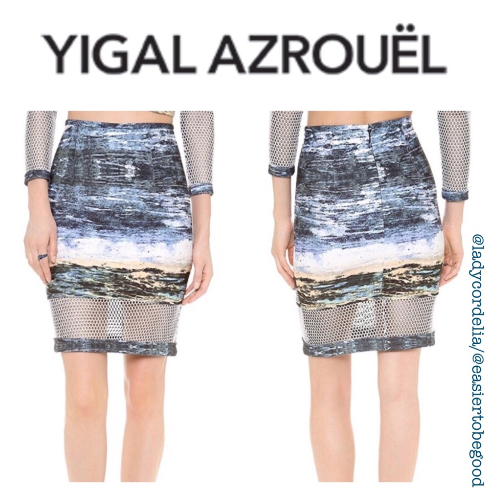 Yigal Azrouel watercolors scuba skirt- 4